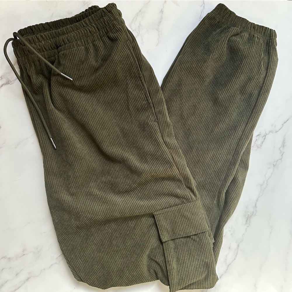 Girl Crush Gang US M Olive Corduroy Joggers - Picture 4 of 16